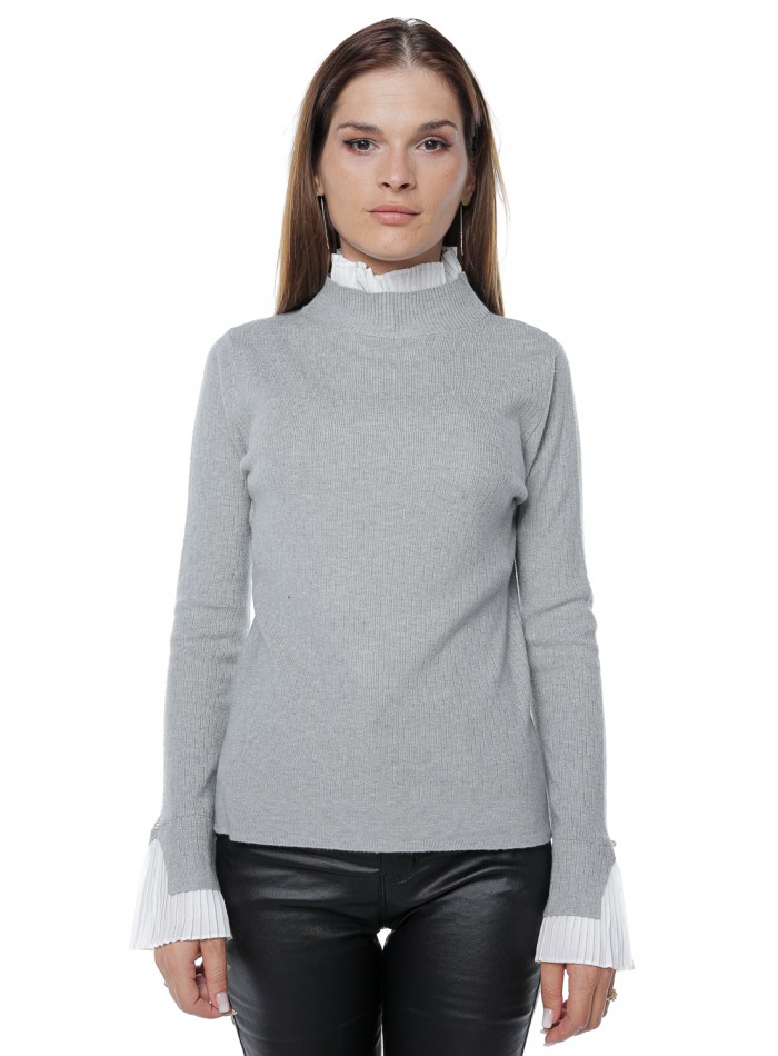 Helanca Office, cu amestec de lana si casmir, gri